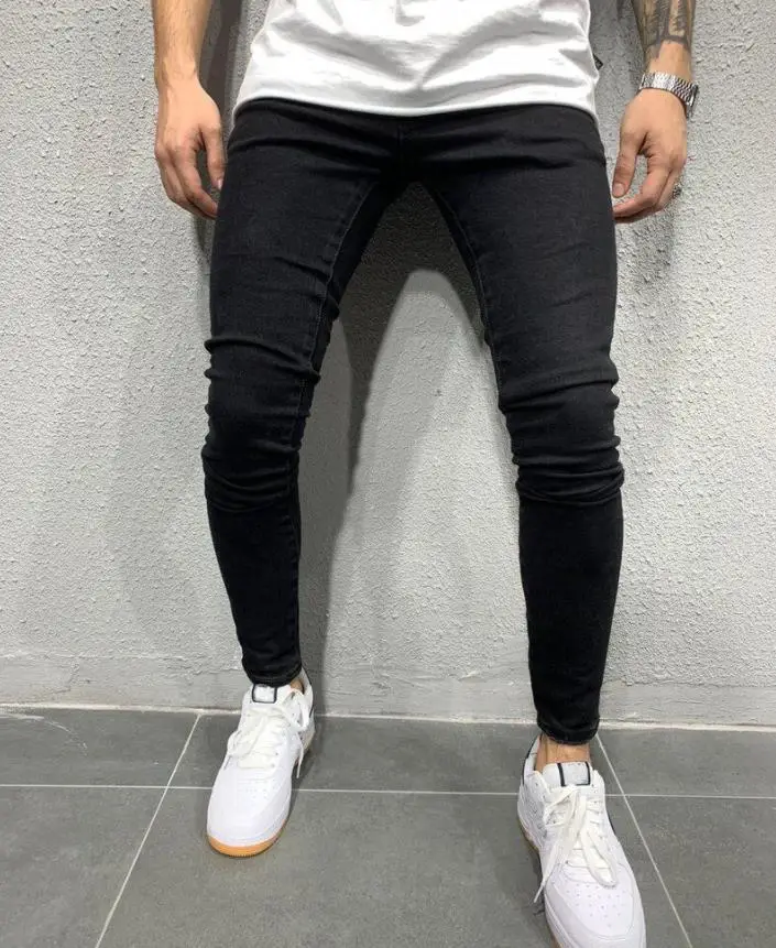Men's Grey Elastic Tight Jeans Large Quantity — feature 13