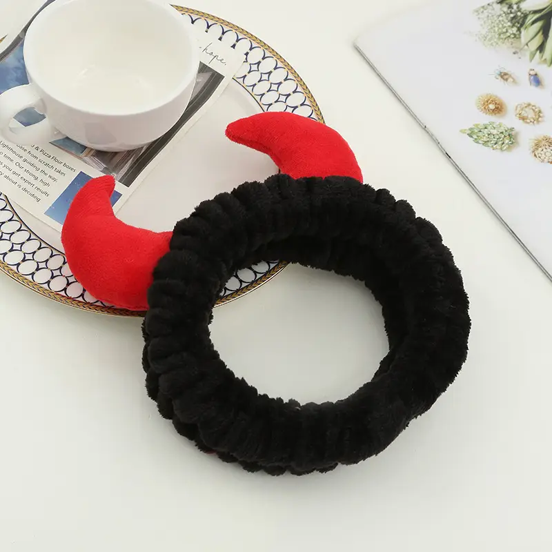 Cute Cartoon Animal Horn Hair Band Black White - Image 2