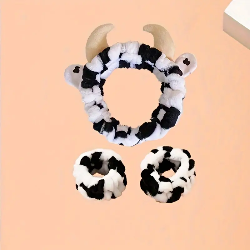Cute Cartoon Animal Horn Hair Band Black White - Image 8