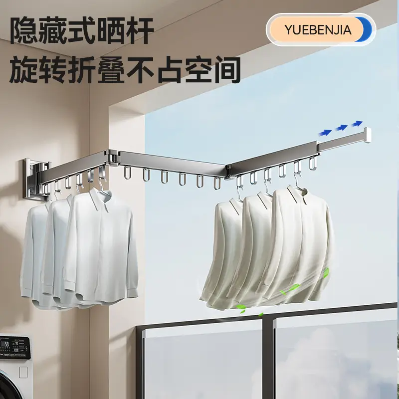 Yuebenjia Folding Clothes Drying Rack with Retractable Rod - Image 10