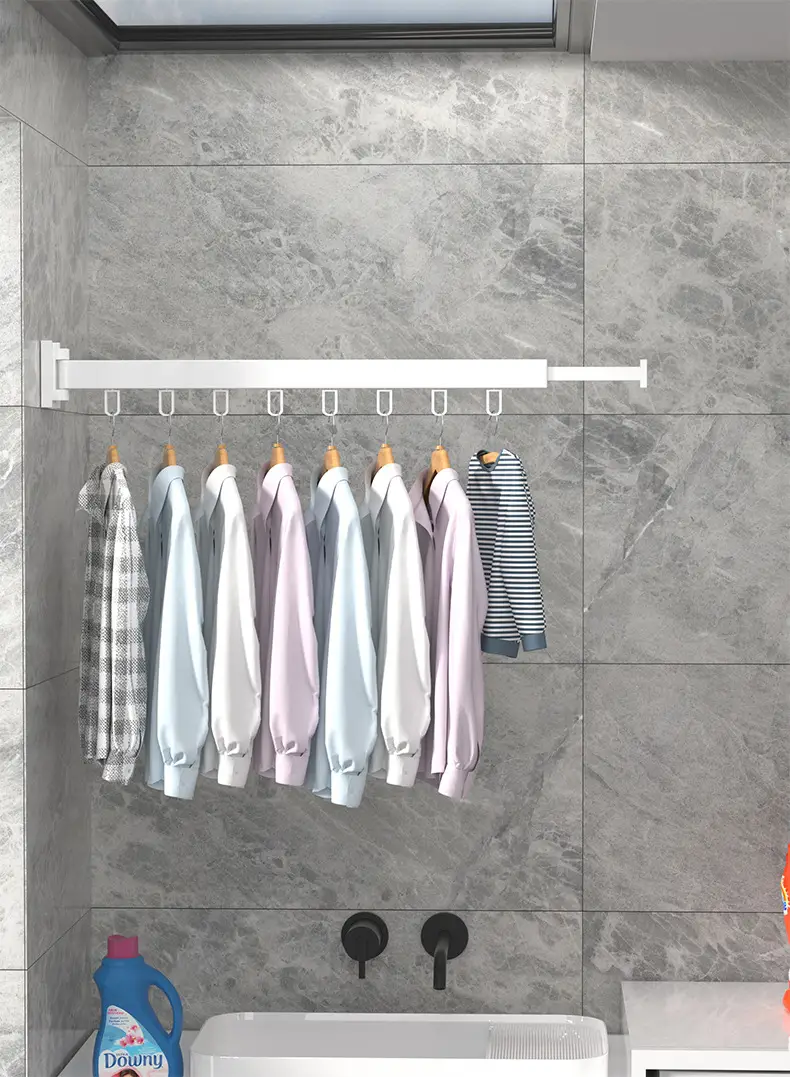 Yuebenjia Folding Clothes Drying Rack with Retractable Rod — feature 15