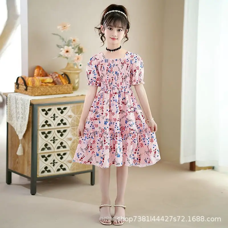 Girls Princess Dress Green Floral 2024 Medium to XL - Image 4