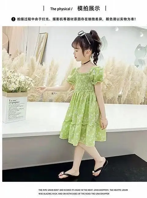 Girls Princess Dress Green Floral 2024 Medium to XL — feature 17