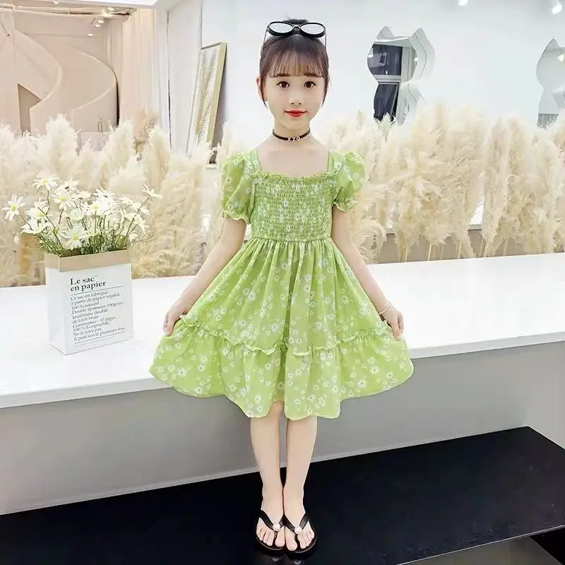 Girls Princess Dress Green Floral 2024 Medium to XL — feature 24