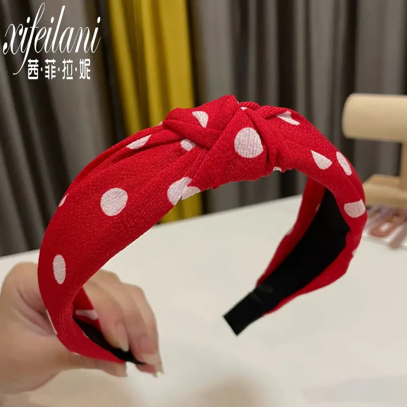 Pink Polka Dot Hair Hoop for Girls