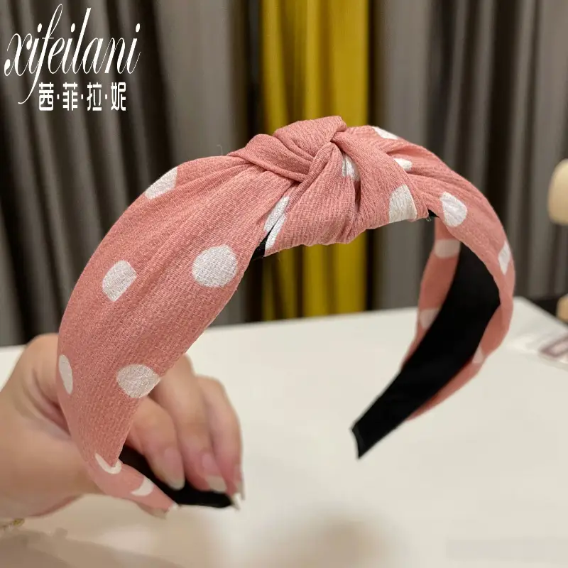 Pink Polka Dot Hair Hoop for Girls