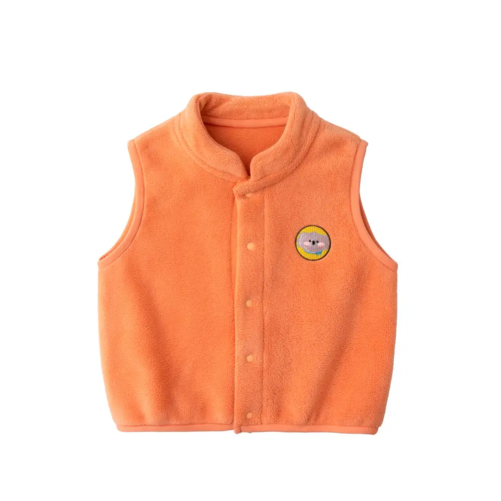 Orange Fleece Baby Vest for Boys Spring Newborn - Image 9