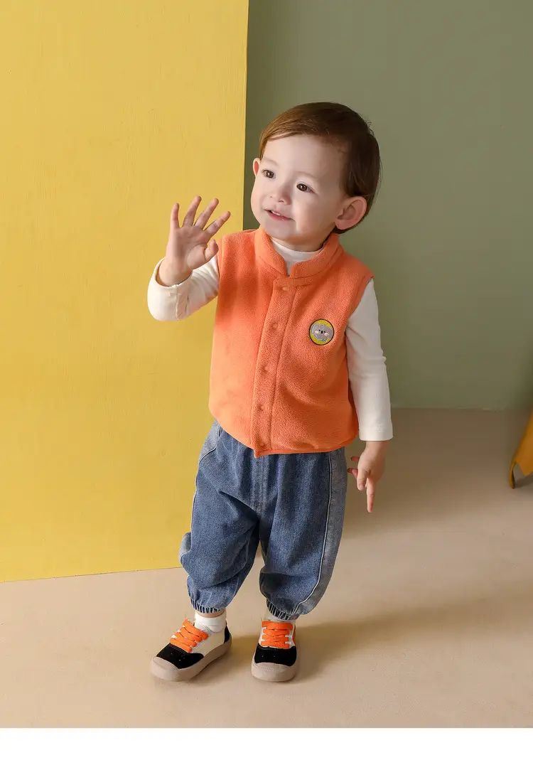 Orange Fleece Baby Vest for Boys Spring Newborn — feature 16