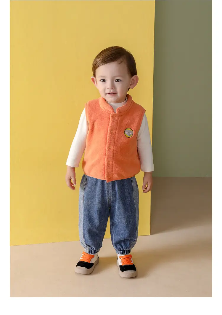 Orange Fleece Baby Vest for Boys Spring Newborn — feature 17
