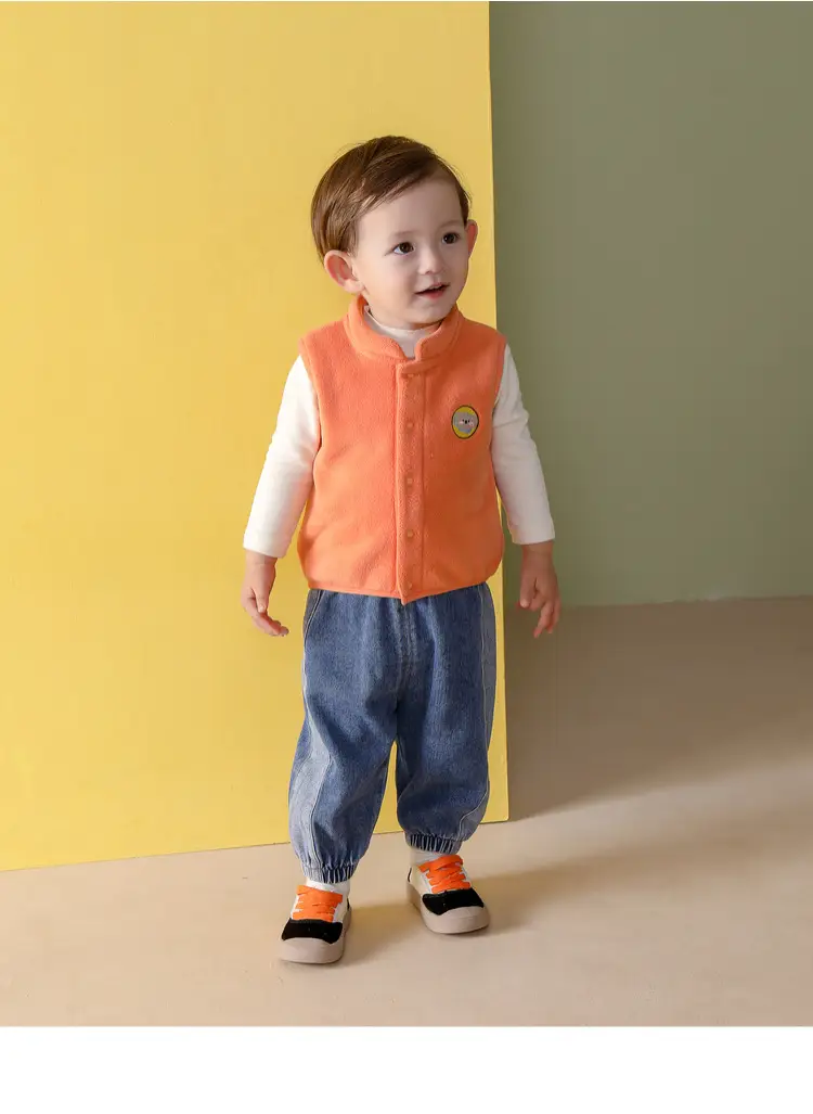 Orange Fleece Baby Vest for Boys Spring Newborn — feature 18
