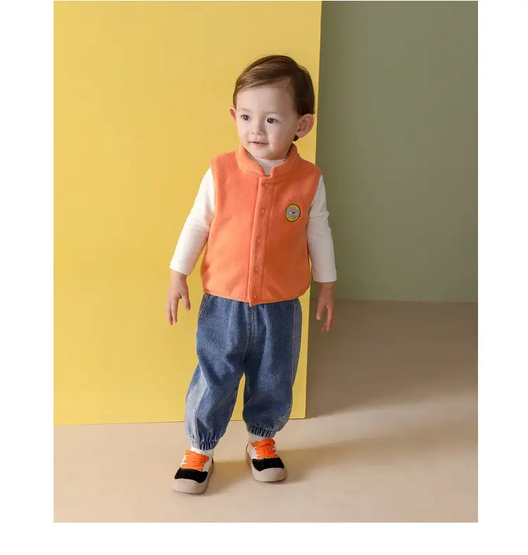 Orange Fleece Baby Vest for Boys Spring Newborn — feature 19