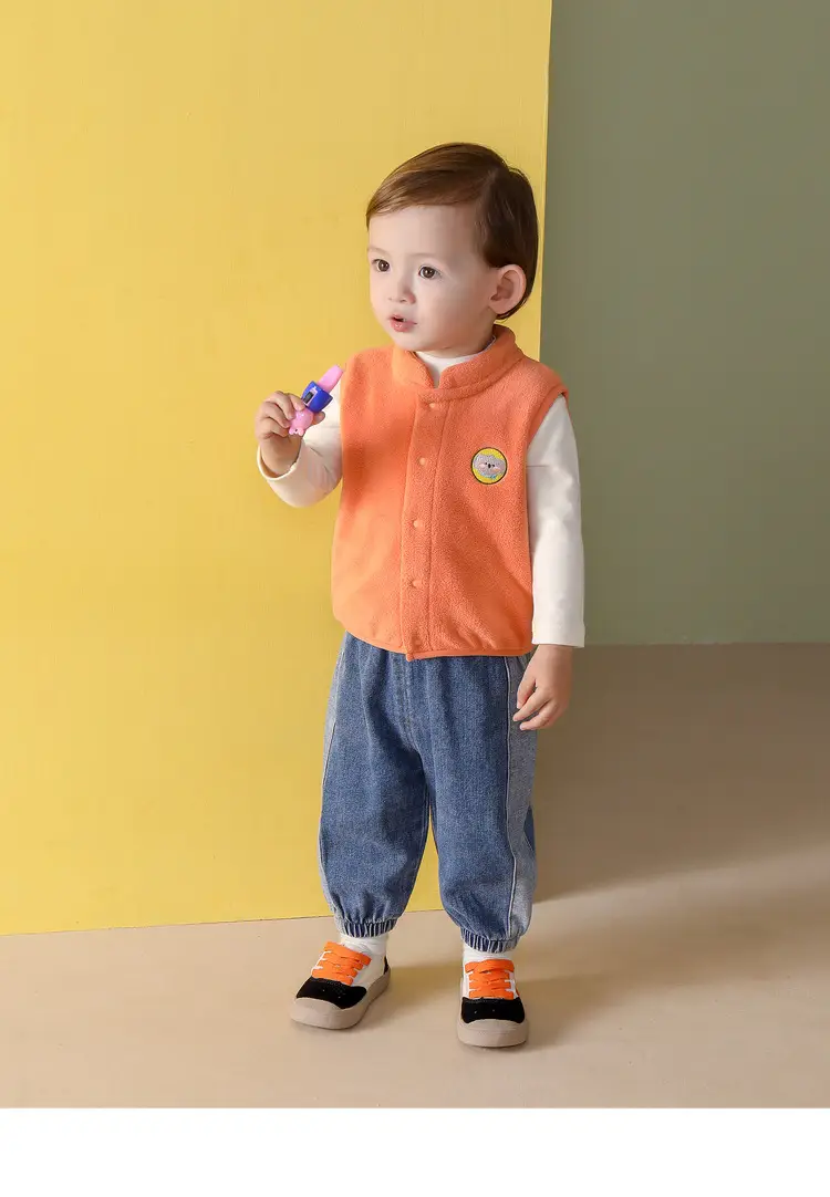 Orange Fleece Baby Vest for Boys Spring Newborn — feature 21