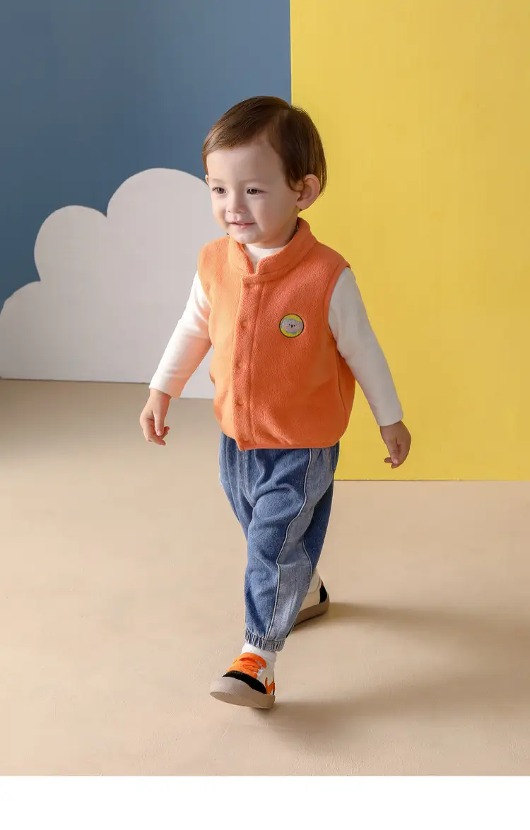 Orange Fleece Baby Vest for Boys Spring Newborn — feature 22