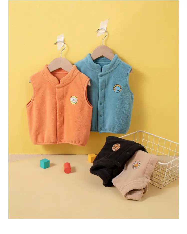 Orange Fleece Baby Vest for Boys Spring Newborn — feature 24