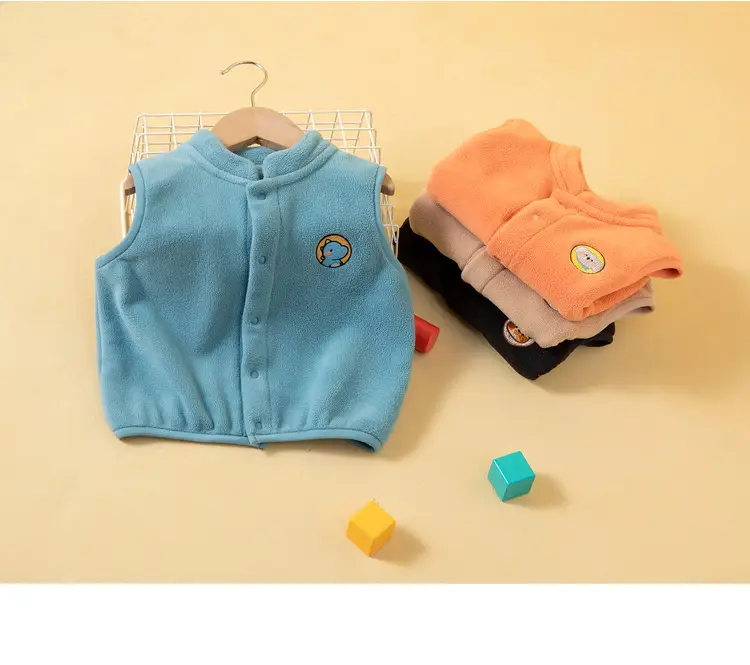 Orange Fleece Baby Vest for Boys Spring Newborn — feature 25