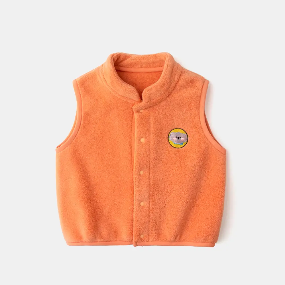 Orange Fleece Baby Vest for Boys Spring Newborn - Image 4