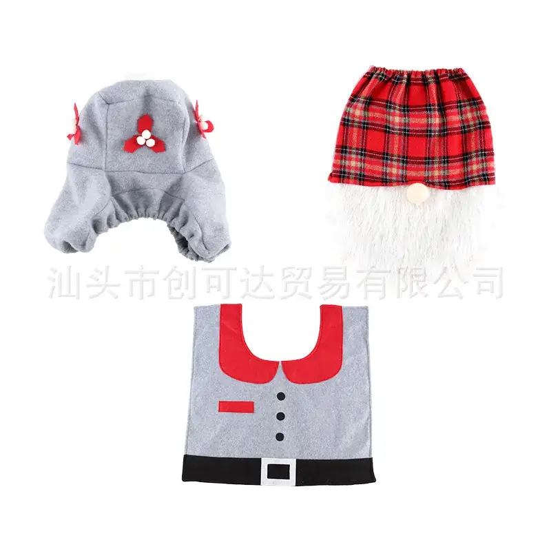 Santa Toilet Cover Set 3-Piece Christmas Decor