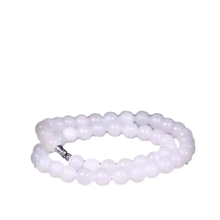 White Jade Beads Mom Chain Necklace for Women - Image 5