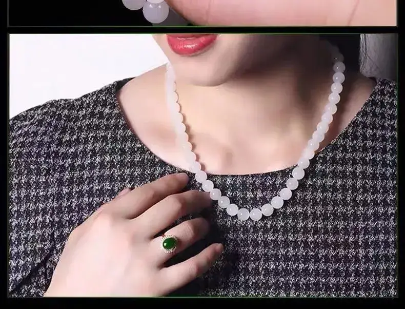 White Jade Beads Mom Chain Necklace for Women — feature 12