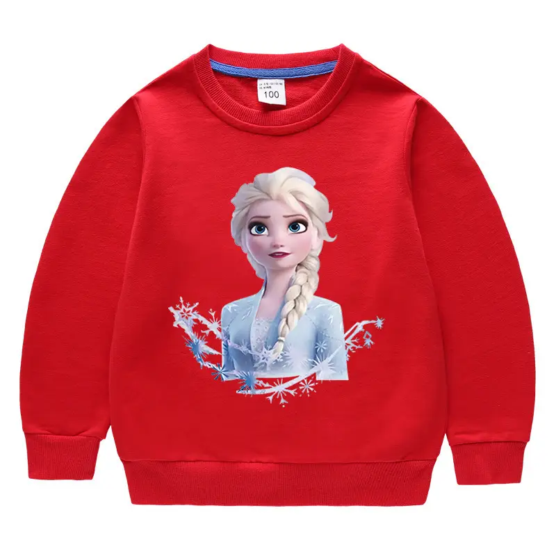 Kids Frozen Elsa Sweatshirt Yellow Pure Cotton Round Neck - Image 4