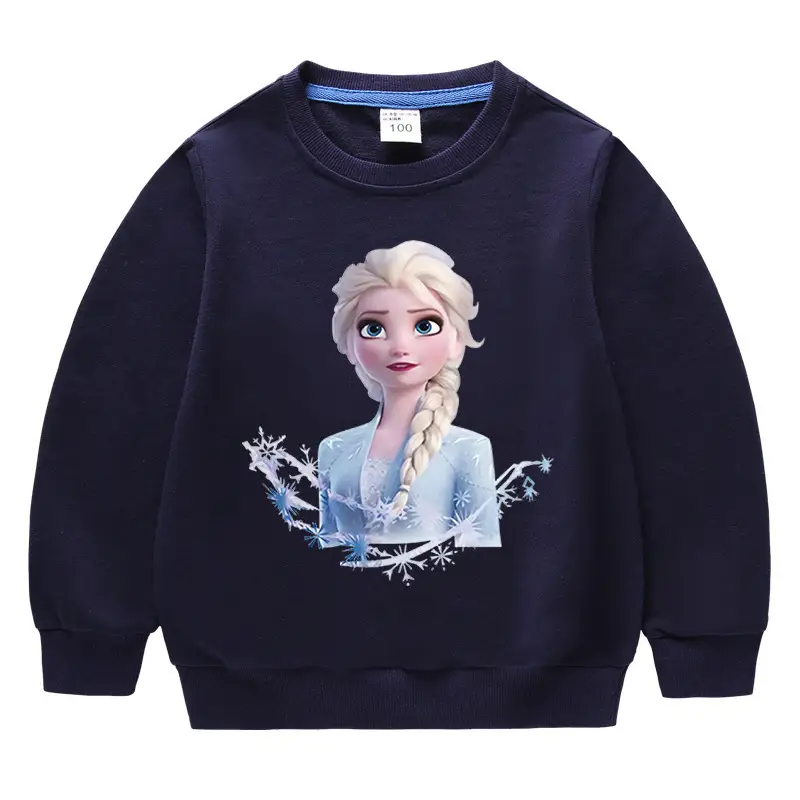 Kids Frozen Elsa Sweatshirt Yellow Pure Cotton Round Neck - Image 10