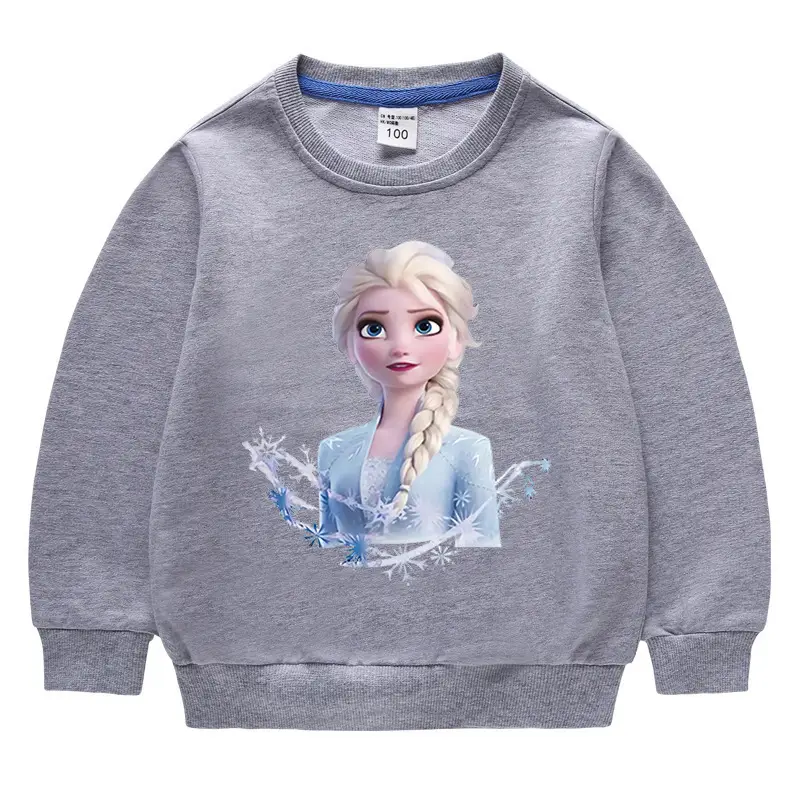 Kids Frozen Elsa Sweatshirt Yellow Pure Cotton Round Neck - Image 6