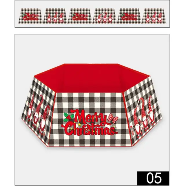 Hong Kong Love 2025 Christmas Tree Cover Red Checkered