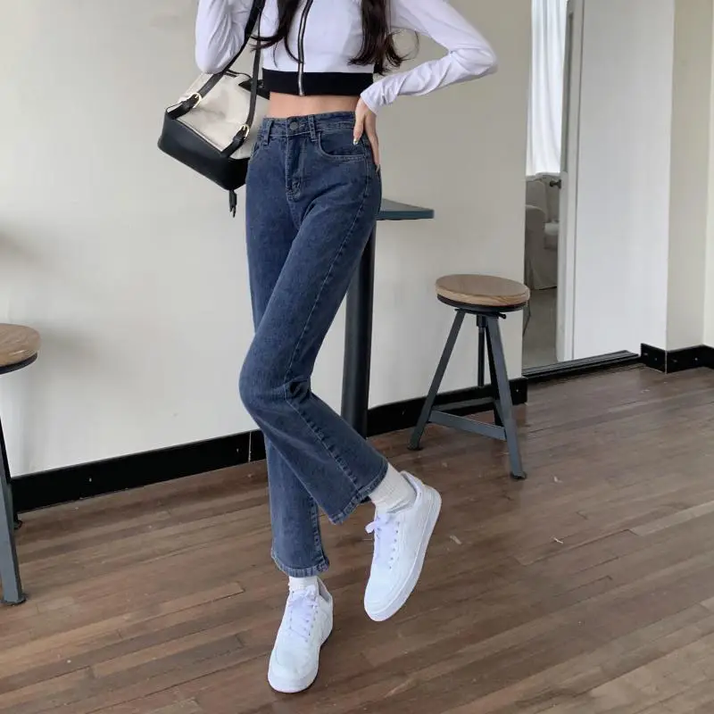 Women Wide Leg Slim Cropped Jeans Spring 2024