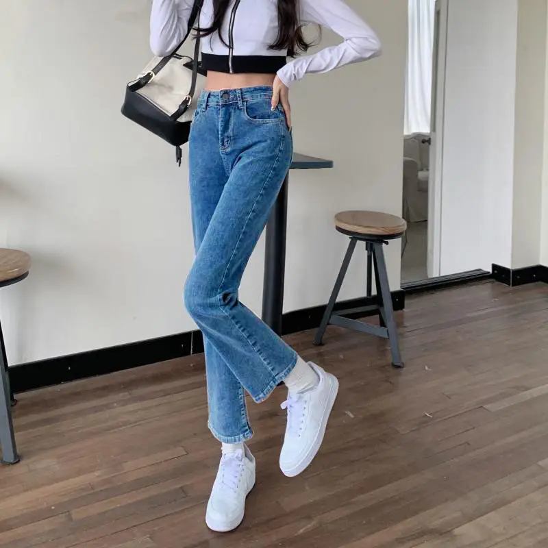 Women Wide Leg Slim Cropped Jeans Spring 2024