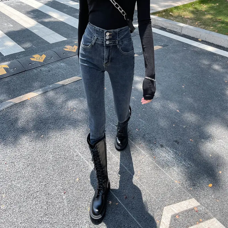 Women Wide Leg Slim Cropped Jeans Spring 2024