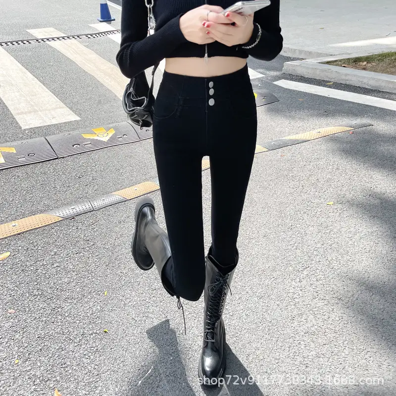 Women Wide Leg Slim Cropped Jeans Spring 2024