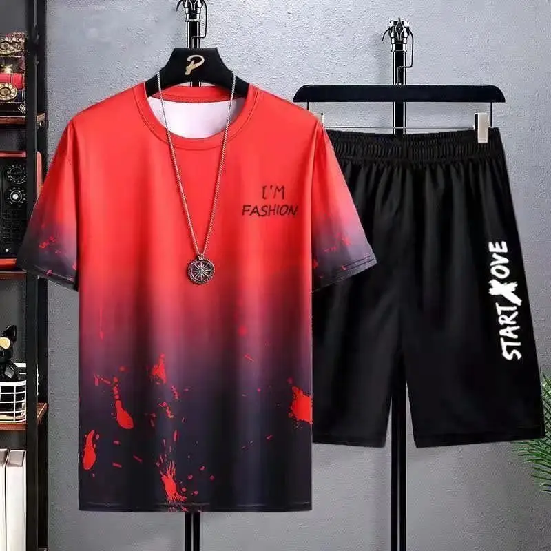 Men's 2Pc Tie Dye Print Sports Suit Large