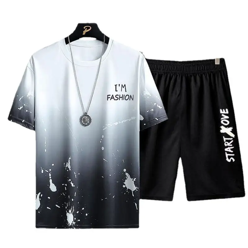 Men's 2Pc Tie Dye Print Sports Suit Large