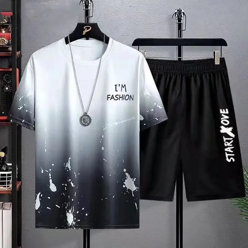 Men's 2Pc Tie Dye Print Sports Suit Large