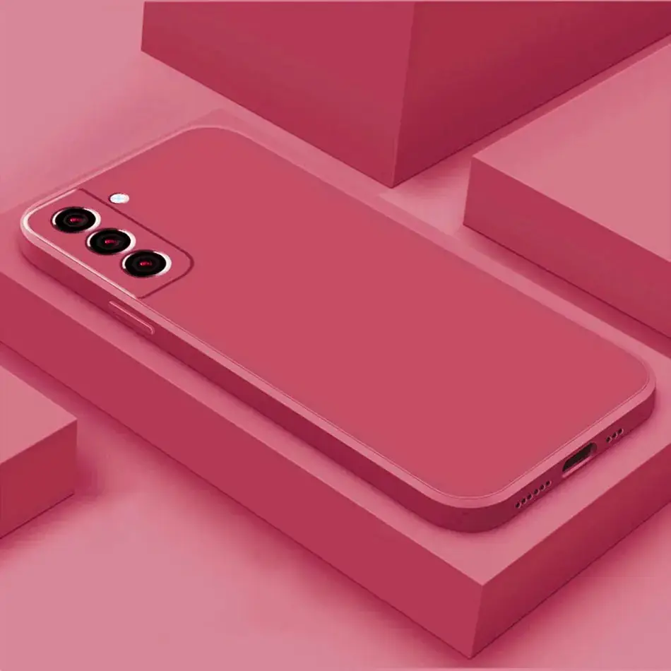 Pink Liquid Silicone Phone Case for S24 Plus