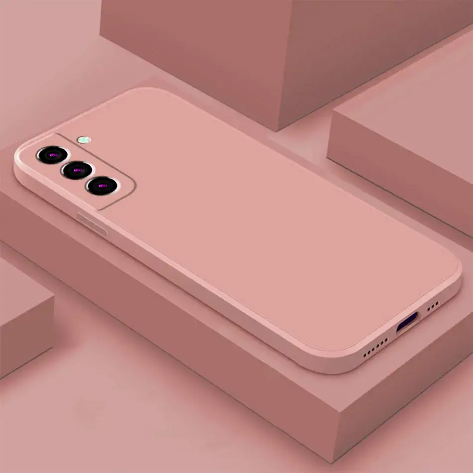 Pink Liquid Silicone Phone Case for S24 Plus