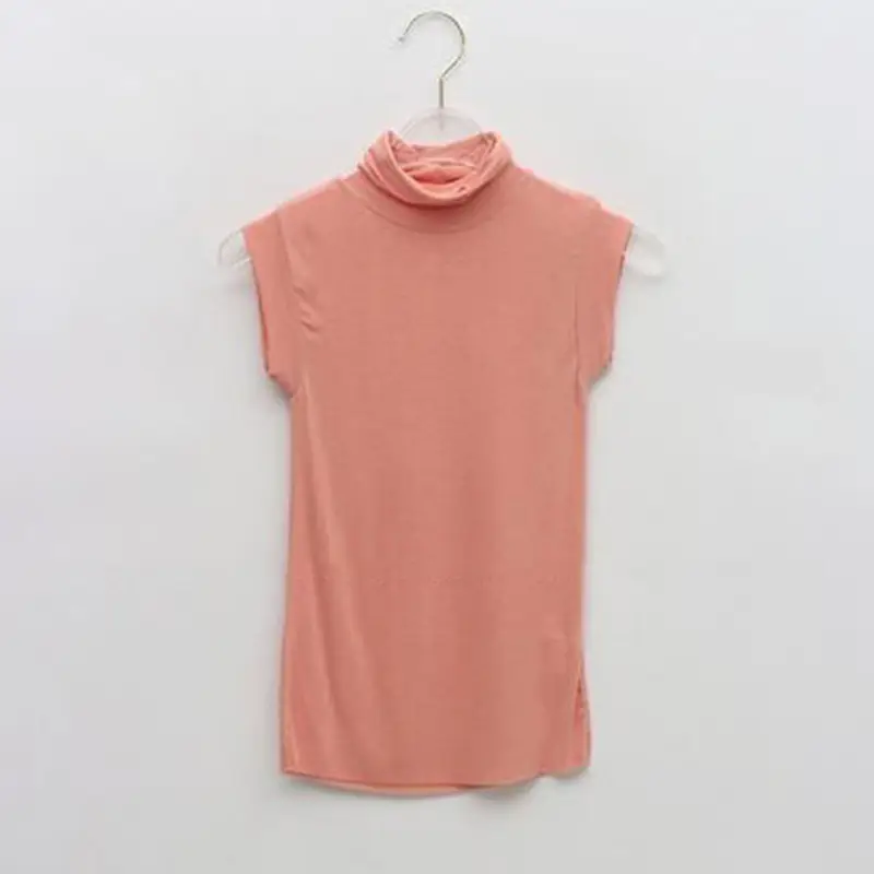 Women Slim Fit Stretch Sleeveless Vest High Neck Top Olive Green - Image 4