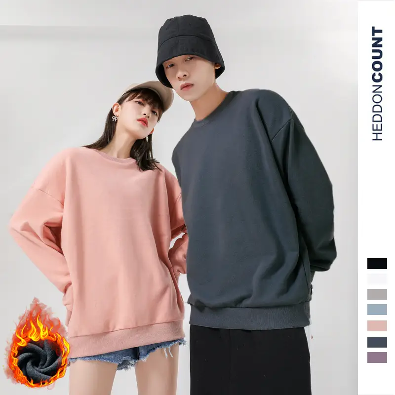 Men Black Fleece Hoodie Solid Color Loose Fit - Image 8