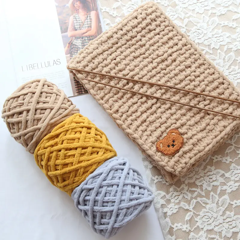 Ice strip line single strand thick wool woven blanket slippers line scarf hat scarf line cross-border factory wholesale