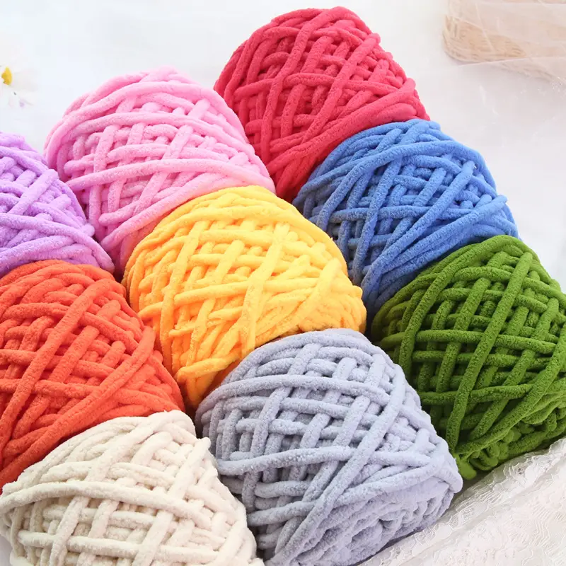 Ice strip line single strand thick wool woven blanket slippers line scarf hat scarf line cross-border factory wholesale