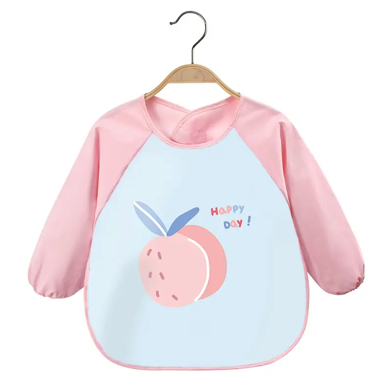 Pink Cherry Print Baby Flip Bib Anti-Dirty - Image 12