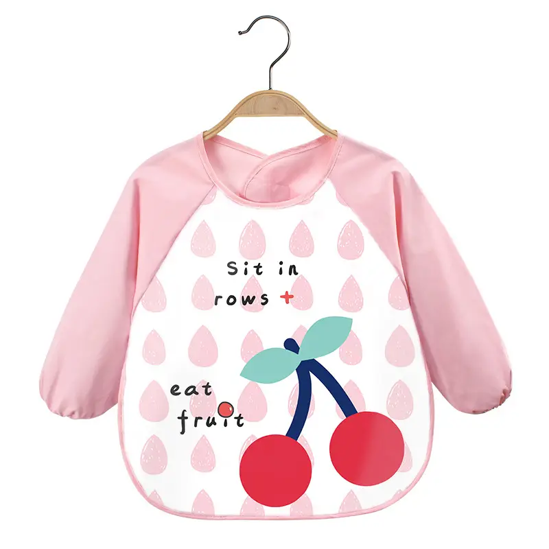 Pink Cherry Print Baby Flip Bib Anti-Dirty - Image 23