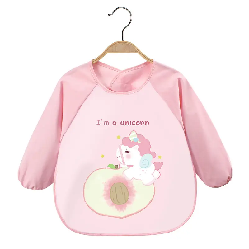 Pink Cherry Print Baby Flip Bib Anti-Dirty - Image 3