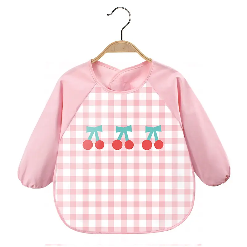 Pink Cherry Print Baby Flip Bib Anti-Dirty - Image 26