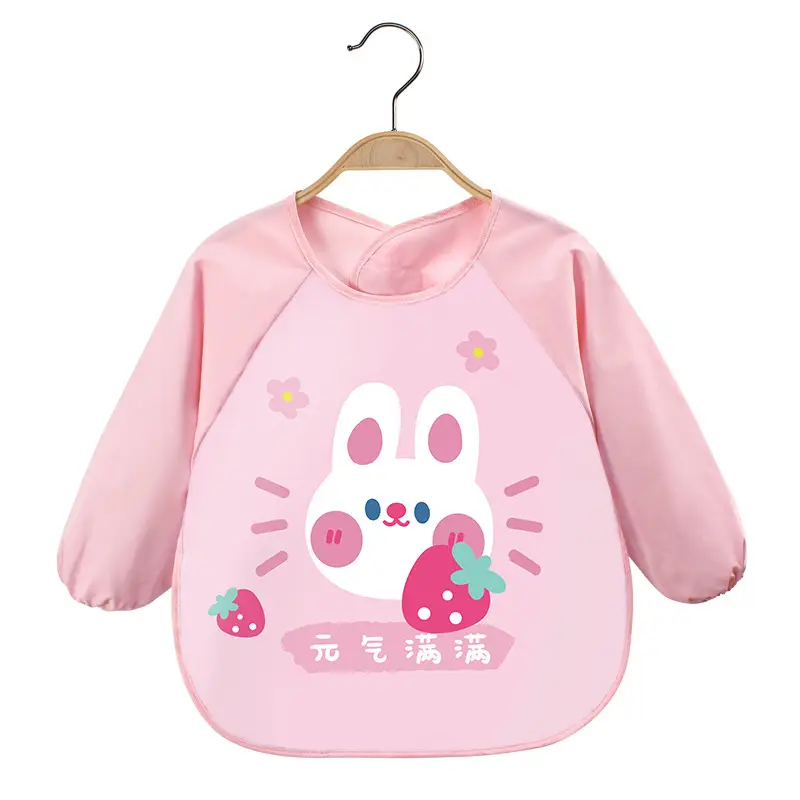 Pink Cherry Print Baby Flip Bib Anti-Dirty - Image 32