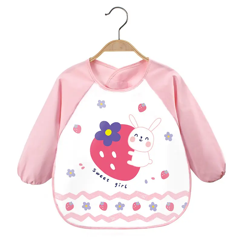 Pink Cherry Print Baby Flip Bib Anti-Dirty - Image 33