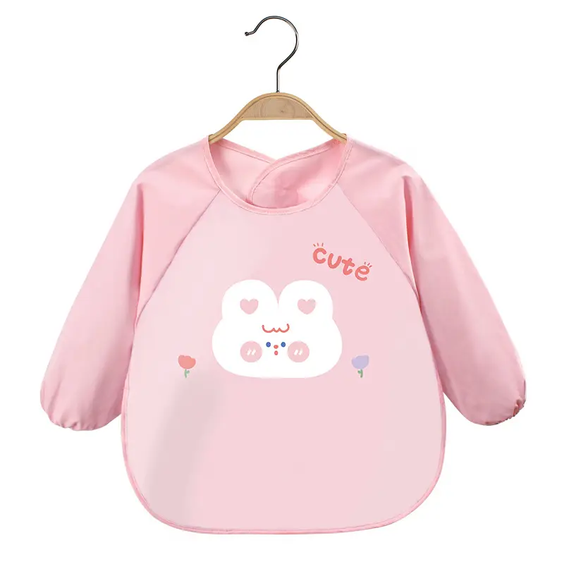 Pink Cherry Print Baby Flip Bib Anti-Dirty - Image 7