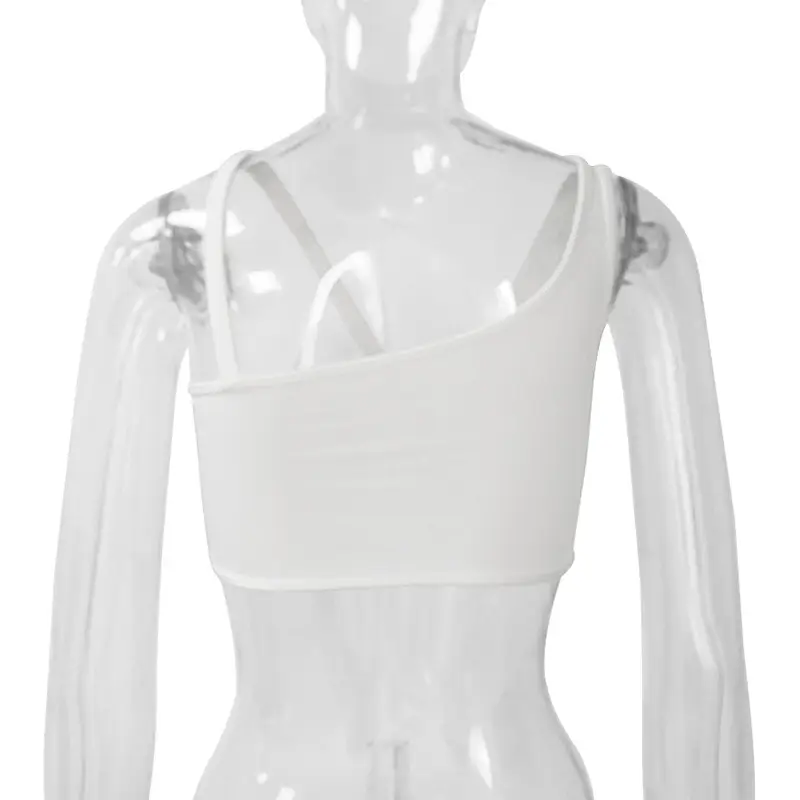 White Hollow Out Camisole Cross Body Top — feature 15