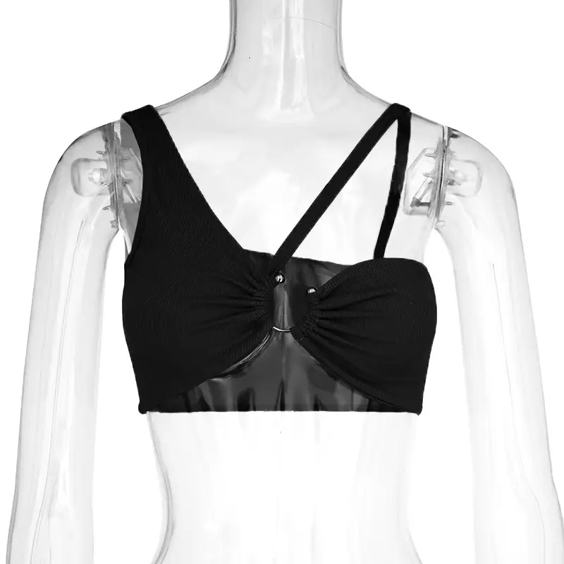 White Hollow Out Camisole Cross Body Top — feature 16