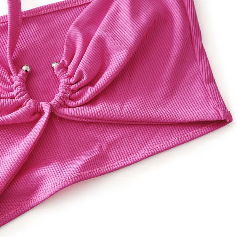 White Hollow Out Camisole Cross Body Top — feature 22